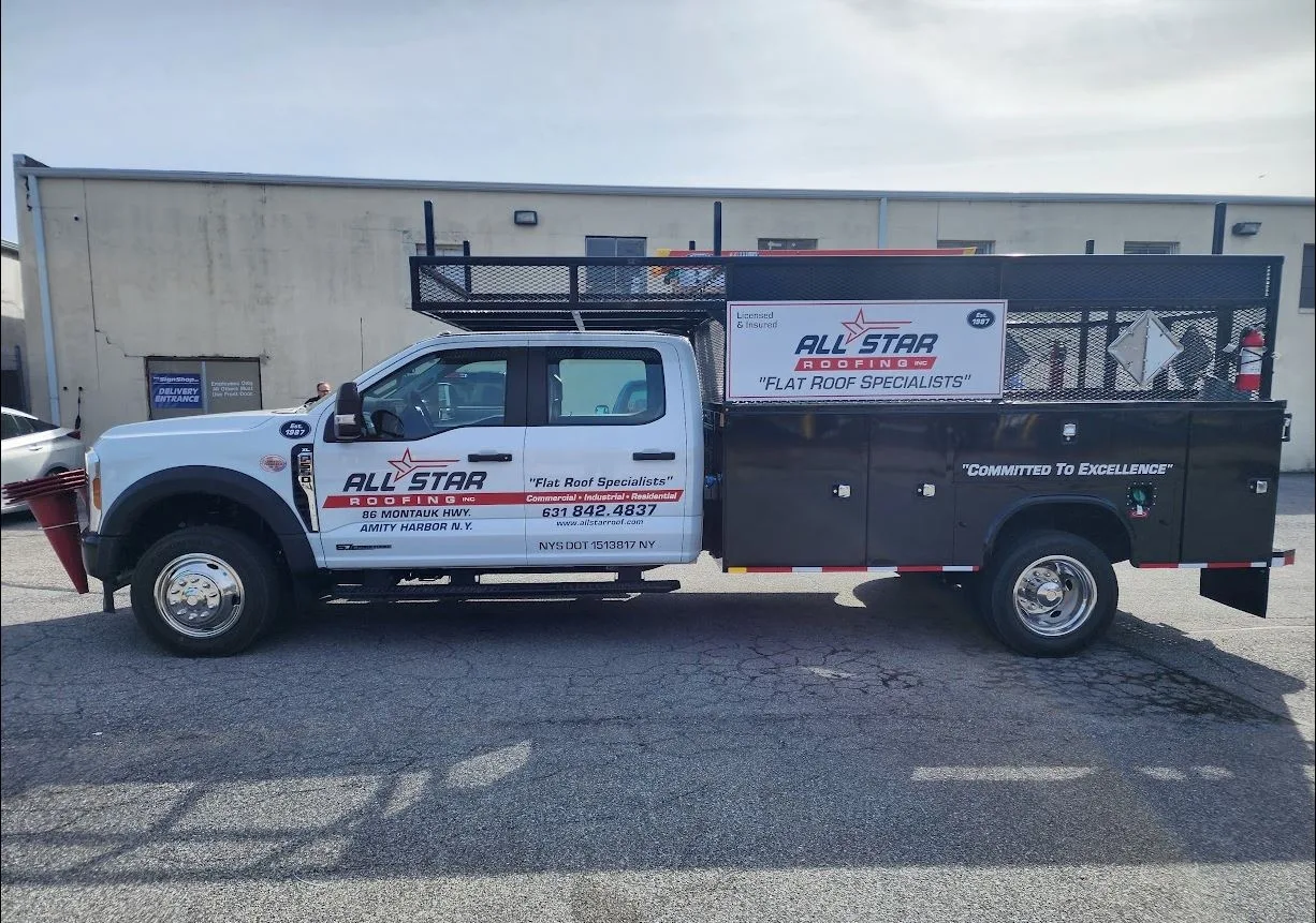 Commercial roof replacement project in Bay Shore and Amity Harbor NY — TPO single-ply system over upgraded insulation board